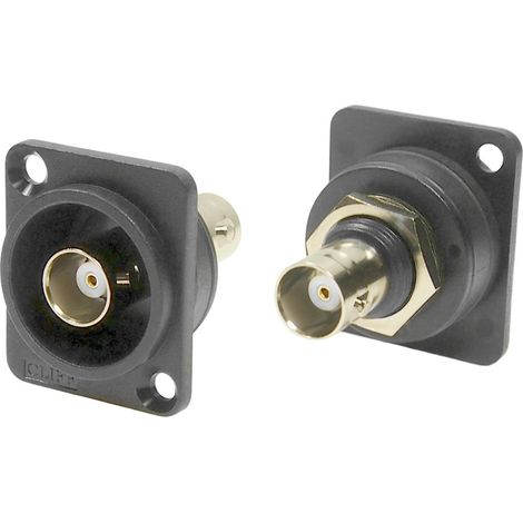 Connecteur coaxial RS PRO Femelle, Mâle Droit, raccordement A visser 50O Montage panneau ( Prix pour 1 )