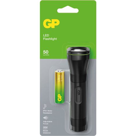 Linterna LED GP Battery C105 de 50 lm con haz ajustable y 1 pila AA