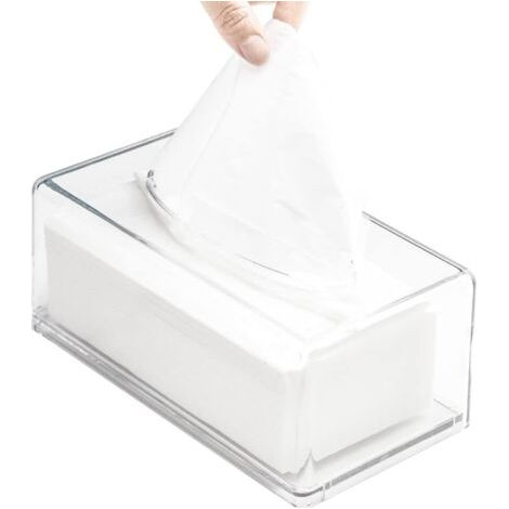 Boîte à mouchoirs carrée en acrylique transparent, rectangulaire, moderne, minimaliste, porte-serviettes de salle de bain en acrylique transparent, multifonction (1/5)
