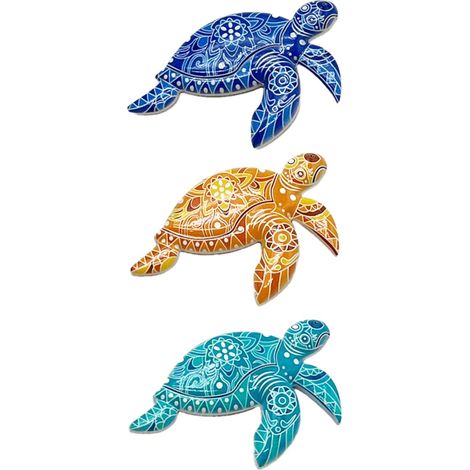 3er-Pack dekorative Schildkrötenmagnete, mehrfarbig, originelles Geschenk für Zuhause und Büro