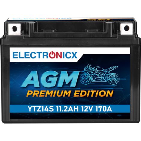 Electronicx YTZ14S AGM Motorradbatterie 12V 12Ah - Hochleistungsbatterie für Motorrad & Roller - Premium Batterie 12V Wartungsfrei - Versand DE (1/5)