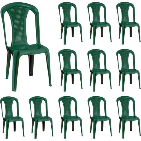 Confezione da 12 sedie Napoli impilabili da esterno senza braccioli 42x49x88cm 7house