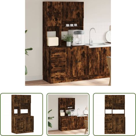 vidaXL Küchenregal - Küchenschrank Räuchereiche 95x50x180 cm Holzwerkstoff (1/5)