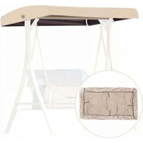 Beige Toile de Rechange pour Balancelle, Housse de Rechange 3 Places, Toit Balancelle de Jardin, Impermeable Couverture Auvent pour Jardins Battants et Terrasses (19112018/23cm) (1/5)