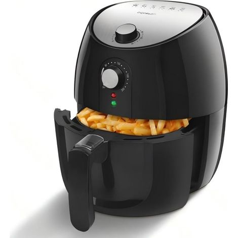 Friteuse à air haute puissance de 1500 W, friteuse saine sans huile, contrôle de la température de 80 à 200 °C, minuterie de 30 minutes, panier antiadhésif pour la cuisine à domicile. (1/2)