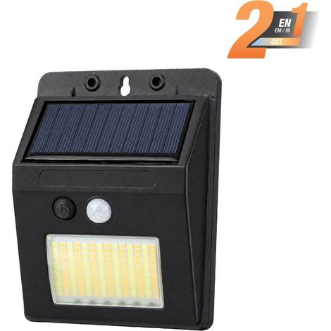 APLIQUE LED SOLAR SENSOR NEGRO 5W.2CCT (1/2)