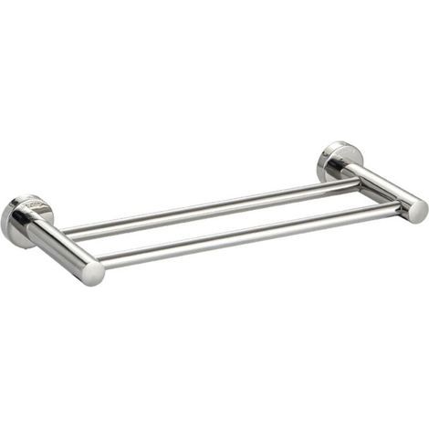 Porte-Serviettes Double Porte Serviettes de Salle de Bain 40CM 2 Barres Porte Serviette Mural Acier Inoxydable SUS304 Finition Brossé (1/4)