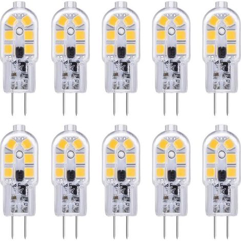 Ampoule Hotte Aspirante G4 LED 12V 2W Blanc Froid 6000K, 200LM, Équivalent Halogène G4 Bi-pin, LED Lampe G4 12V AC/DC pour Camping Car/Hotte Cuisine, non-dimmable, lot de 10 [Classe énergétique A+] (1/5)