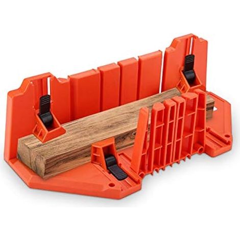 Bote à onglets en plastique, Bote à Onglets de Serrage à Angles Multiples en Plastique ABS Bote de scie à onglet réglable pour couper les plinthes 0°, 22,5 °, 45 ° et 90 ° 14 Pouces (1/5)