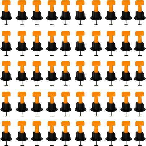 Niveleur de carreaux réutilisable en acier inoxydable PP Orange, 50 pièces, 1.5mm, outil de nivellement pour l'amélioration de l'habitat (1/5)