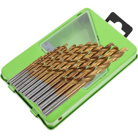 Jeu de Forets à Perçage Rapide en Acier pour Perçage Matériaux Durs, Coffret en Fer, Travail Maison, 1 Set Couleur Aléatoire (1/5)