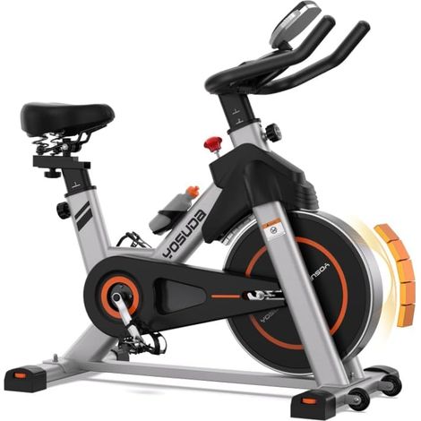 Heimtrainer Fahrrad, YOSUDA Indoor Cycling Bike mit Magnetwiderstand & APP, Leises Ergometer mit LCD-Monitor & Tablet-Halter, Spining Bike für Kardiotraining zu Hause, Höhenverstellbar