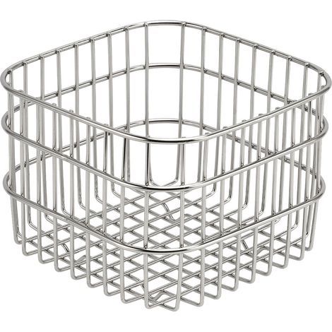 Cesta de frutas de acero inoxidable 304, cesta de almacenamiento para encimera de cocina, organizador de frutas y verduras con escurridor grande. (1/5)