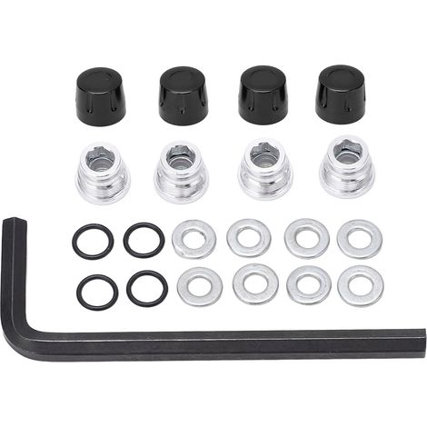 Ecrou De Moyeu En Alliage D Aluminium Pour Voiture Rc 1 10 - Compatible Moyeu 1 9 Pouces - Accessoire De Remplacement Noir - Lot De 4 Pieces (1/5)