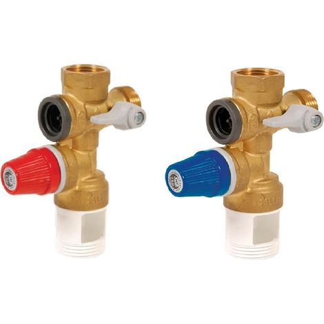 Thermador – Groupe de sécurité pour chauffe-eau 3/4'' – Corps laiton – Vanne à sphère – Clapet anti-retour – Normes NF – GSL