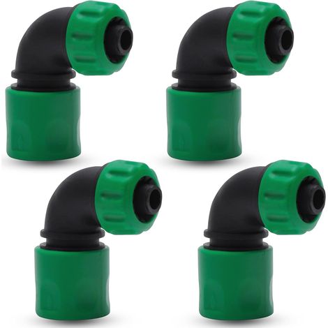 4-Piece Garden Hose Fitting, 1/2 Inch 90 Degree Garden Hose Fitting, Garden Hose Connector, Garden Hose Connector (1/5)
