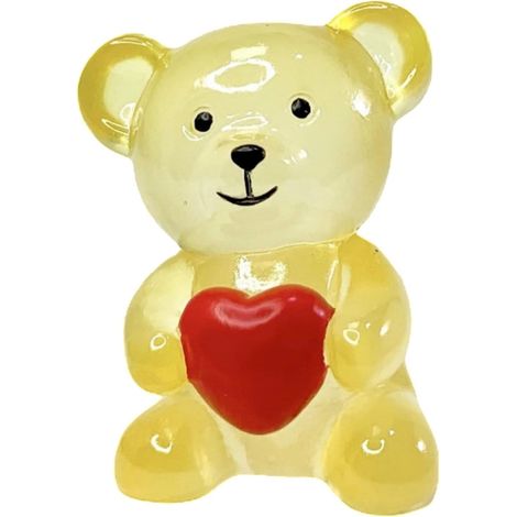 Figurine En Résine - Ours Portant Un Cœur - Décor Transparent Pour Bureau Et Bureau D'étude - 5,3 X 4,5 X 6 Cm - Lot De 1 (1/5)