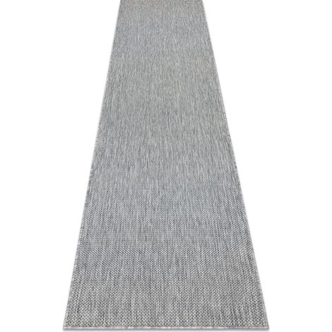 Teppich, Läufer SISAL SION A5165A Melange flach gewebt grau grey 70x200 cm