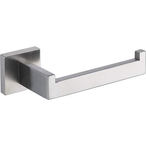Toilettenpapierhalter, Farbe: gebürstetes Nickel, Toilettenpapierhalter/Spender/Haken, Wandmontage, geeignet für Badezimmer und Küchen, modernes quadratisches Design aus Edelstahl (silber).
