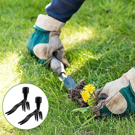 Set di 2 diserbanti manuali da 13 cm, in lega di alluminio, con denti in acciaio temprato, attrezzi da giardino con manovella e gambe, adatti per giardini e frutteti.