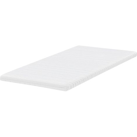 Mattress Topper White Memory Foam Polyester Cover EU Small Double Size 120 x 200 cm Comfort Layer Pad DAZZEL
