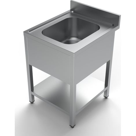 Plonge inox étagère sur pieds 600x700 mm - Combisteel (1/4)