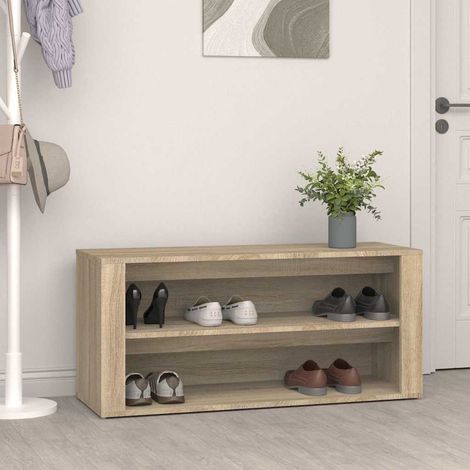vidaXL Shoe Rack Sonoma Oak 100x35x45 cm Engineered Wood (1/5)