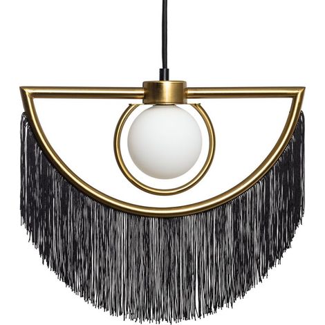 Suspension Métal Dalila avec Franges Noir (1/5)