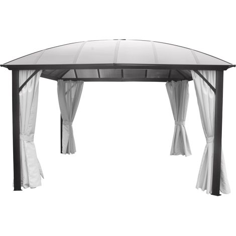 Leco Gartenpavillon mit Kuppeldach, anthrazit-lichtgrau, 3,65 x 3,65 x 2,70 m (L x B x H)