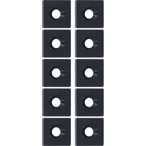 Lot de 10 embouts de profilé en alliage d'aluminium à un seul trou pour équipements CNC industriels, noir