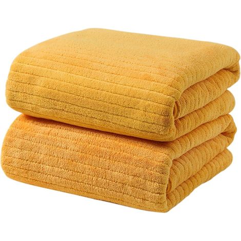Lot de 2 serviettes pour cheveux en microfibre ultra-absorbantes et à séchage rapide, adaptées à tous types de cheveux, 74 x 33 cm (1/3)