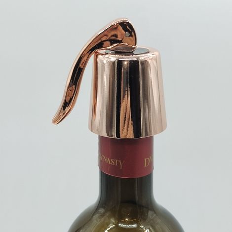 Bouchons de bouteille de vin sous vide en acier inoxydable, étanches et préservant la fraîcheur, Convient pour le vin (or rose, lot de 2) (1/5)