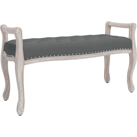 Banco de tela gris oscuro 110x45x60 cm vidaXL (1/5)