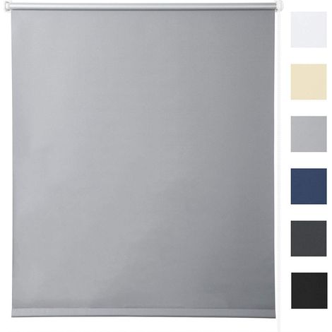 WOLTU Tenda a rullo oscurante termica isolante finestra porta senza fori Grigio 110x210 cm