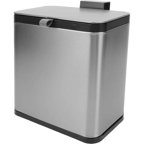 Poubelle de 3 litres en acier inoxydable avec couvercle, design compact et peu encombrant, résistante aux animaux domestiques, fermeture silencieuse, seau intérieur amovible pour la cuisine, la salle (1/5)
