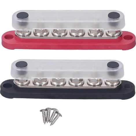 Stück Stromschienen 300VAC 48VDC 150A Marine-Stromverteilerblock Klemme M6 mit Abdeckung für Automobile