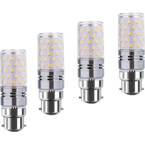 LED B22 Corn Bulbs 12W, 100W Incandescent Equivalent, 1200lm, Warm White 3000K Chandelier Bulbs, Decorative Candle Bulbs, B22 Base, Non-Dimmable LED Lamps, Pack of 4 [Energy Class A+] - LIAIKI