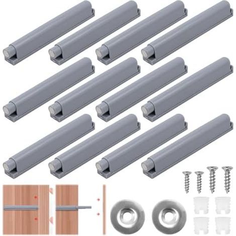 Poussoir Porte Placard Push to Open, Lot de 12 Ouvertures à Pression pour Meubles sans Poignées, Loquet Magnétique Cuisine et Armoire - (1/5)