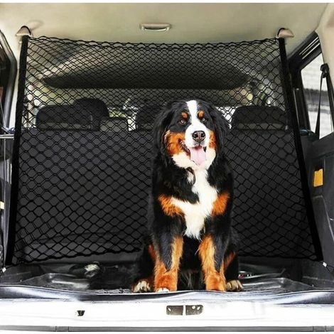 Doppellagiges Kofferraumnetz, tragbares Haustier-Autonetz für Hunde, universelle Autotrennung für Hunde und Katzen, schwarzer Draht, 9040 cm, (1/4)