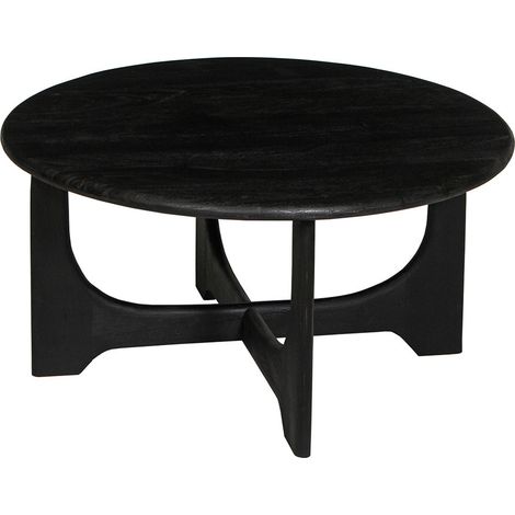 BECKETT - Table Basse en Acacia Massif Vernis teinté Noir (1/3)
