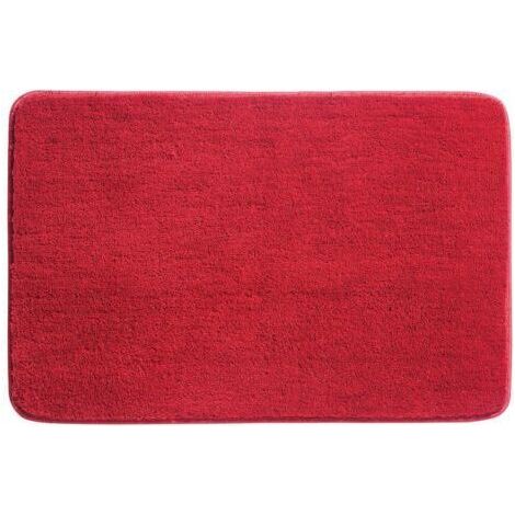 Tapis de Bain, Antidérapant Tapis Salle de Bain Épaissi Tapis Sortie de Douche Absorbant Tapis de Sol Ultra Doux en Microfibre, Rouge, 80 x 120cm (1/4)