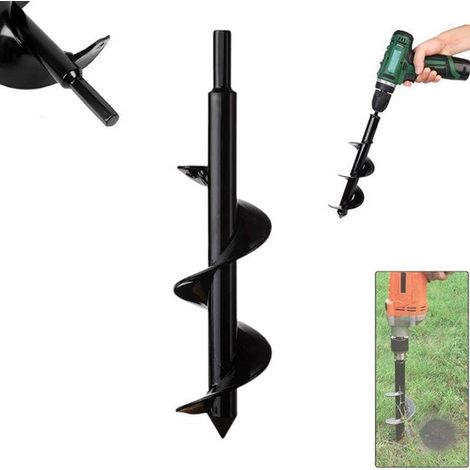 1 Stück Erdbohrer Erdbohrer für Bohrmaschinen Benzinbetriebener Erdbohrer für Pflanzen, Bäume und Sträucher 8 cm Durchmesser 30 cm Länge Blumenzw (1/5)