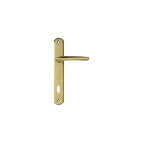 MANIGLIA VEGA CON PLACCA IN ZAMA FINITURA OTTONE LUCIDO- - mm.90 foro normale - 2 paio COTTALI