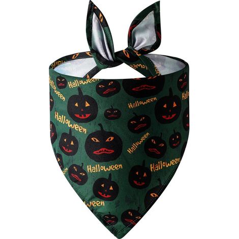 Écharpe triangulaire pour chien en coton à carreaux, accessoire de déguisement Halloween pour animal de compagnie (1/3)