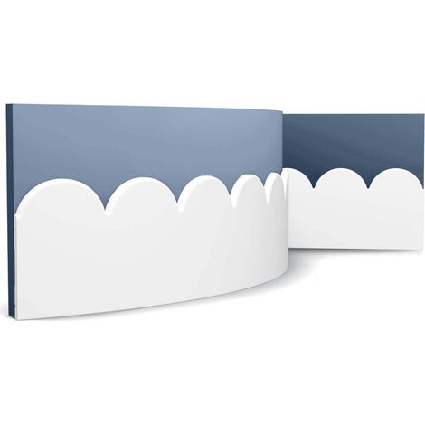 Cimaise Orac Decor S425F SCALLOP Frise Moulure flexible Moulure multifonctionnelle Élément décoratif Moulure en stuc Corniche Moulure décorative style Art déco blanc 2 m (1/5)