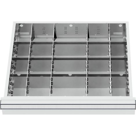STIER Schubladeneinteilung Metalleinteilung BLH 150/175 mm Innenmaß 500x450 mm 20 Fächer 6 x TW 75