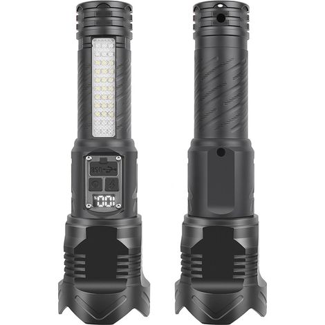Lampe torche avec laser blanc de 30 W, compatible avec un éclairage extérieur, lampe torche à lumière rouge et bleue (1/5)