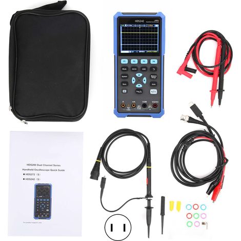 Oscilloscope Portatif Multimètre Générateur de Signaux HDS242, Testeur Multifonction avec Sonde, Prise US 100-240V, Mesure de Formes d'Onde, Diagnostic Électronique (1/5)