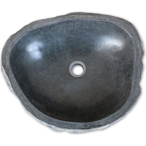 Lavabo de baño ovalado de piedra de río 38-45 cm 020002652