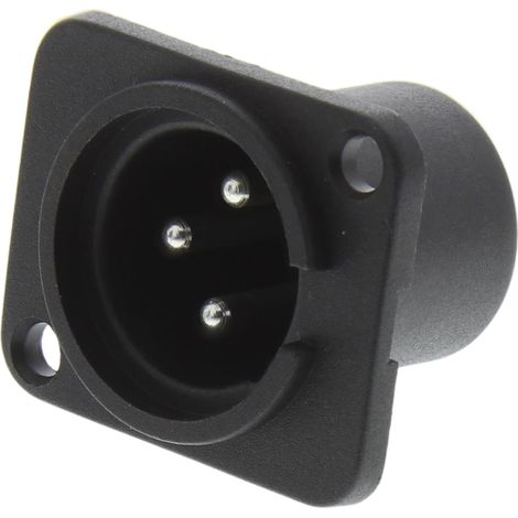 RS PRO-Connecteur XLR Mâle Droit 3 voies Montage panneau, placage Argent sur Nickel ( Prix pour 1 )